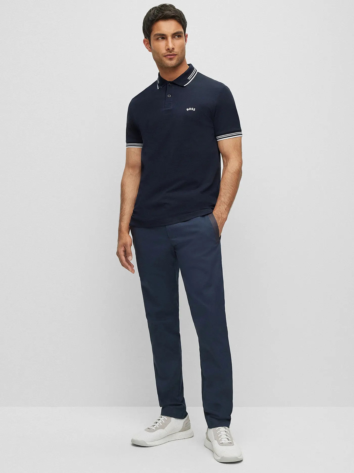 BOSS | Poloshirt Slim Fit PAUL CURVED | dunkelblau
